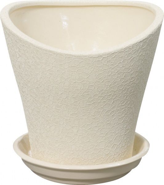 Горщик керамічний Оріана-Запоріжкераміка Хвиля №3 шовк фігурний 2л бежевий 