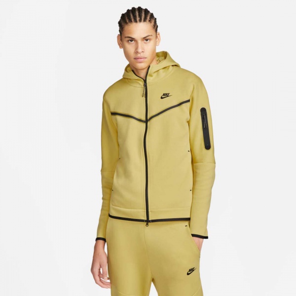 Джемпер Nike M NSW TCH FLC HOODIE FZ WR CU4489-700 р. S желтый