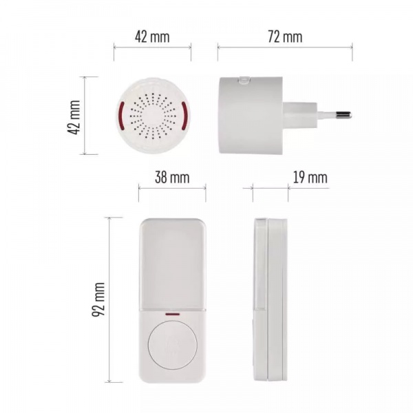 Звонок беспроводной в розетку Emos белый P5734