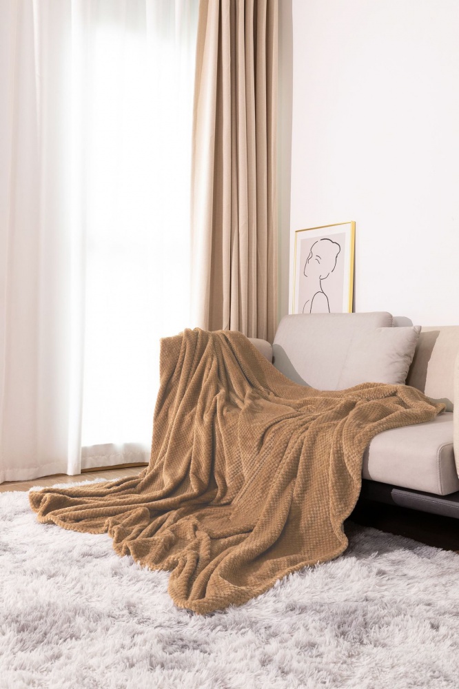 Плед Dota Sherpa 200x220 см коричневый La Nuit