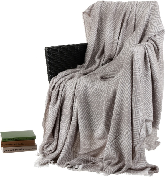 Плед Rombo 200x220 см сірий із білим La Nuit 