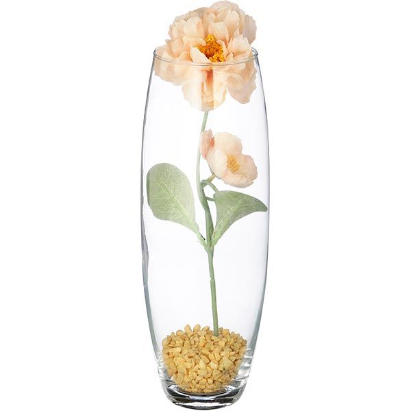 Ваза декоративная Tiffany выпуклая с цветком и песком 28 см