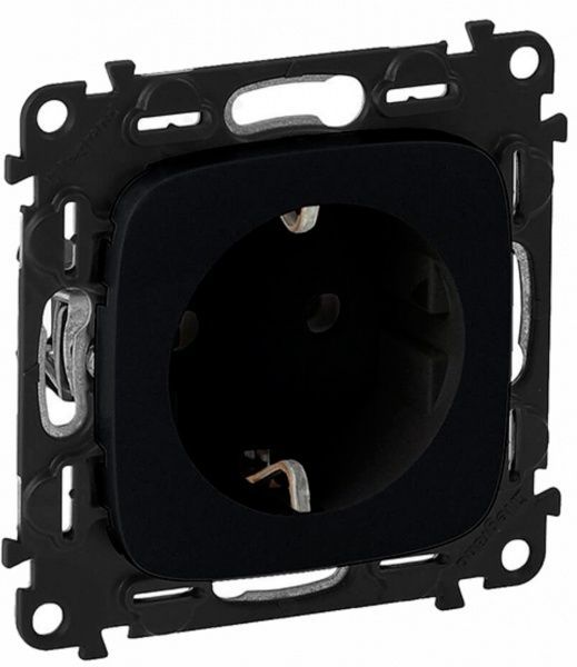 Розетка із заземленням Legrand Allure без шторок антрацит 753931