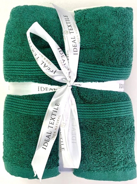 Набір рушників махрових 50x90 см зелено-молочний Ideal 