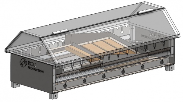 Мангал-барбекю трансформер стационарный 1530х650х1150 с колесиками