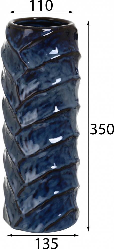 Ваза керамическая Sensio Runa 35 см синяя PS33251
