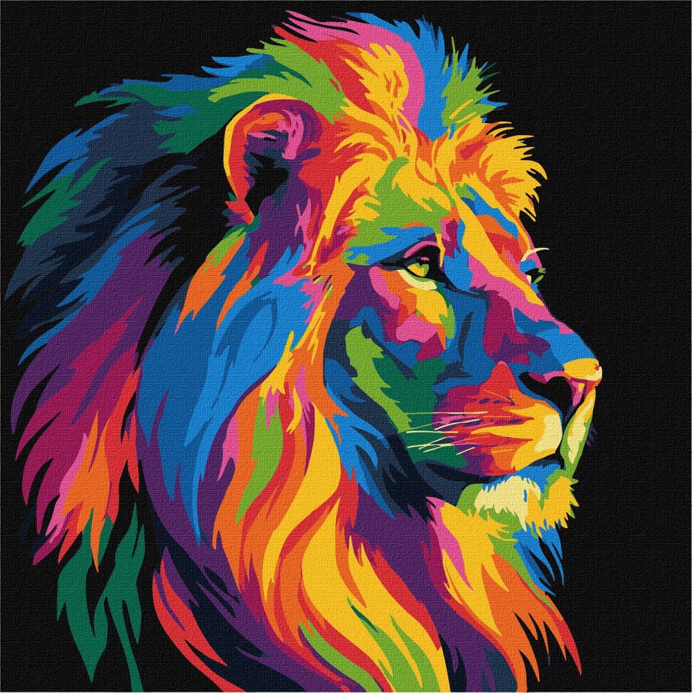 Картина по номерам Яркий лев ©art_selena_ua 30х30 см Ideyka