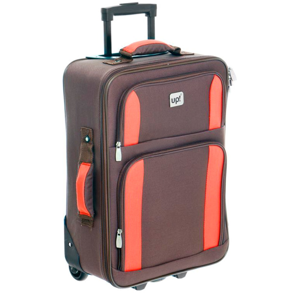 Валіза Underprice 1020NC коричнева з помаранчевою смужкою 71х45х23 см