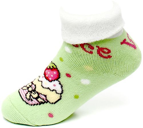 Шкарпетки дитячі Conte-Kids SOF-TIKI (махрові з відворотом) 245 6С-19СП р.12 салатовий із принтом 