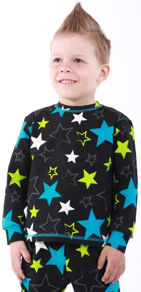 Пижама детская унисекс Beezy в разноцветные звезды р.86 черный 0218 