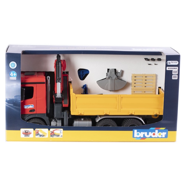 Машинка Bruder MB Arocs з краном-маніпулятором та аксесуарами 1:16 03651