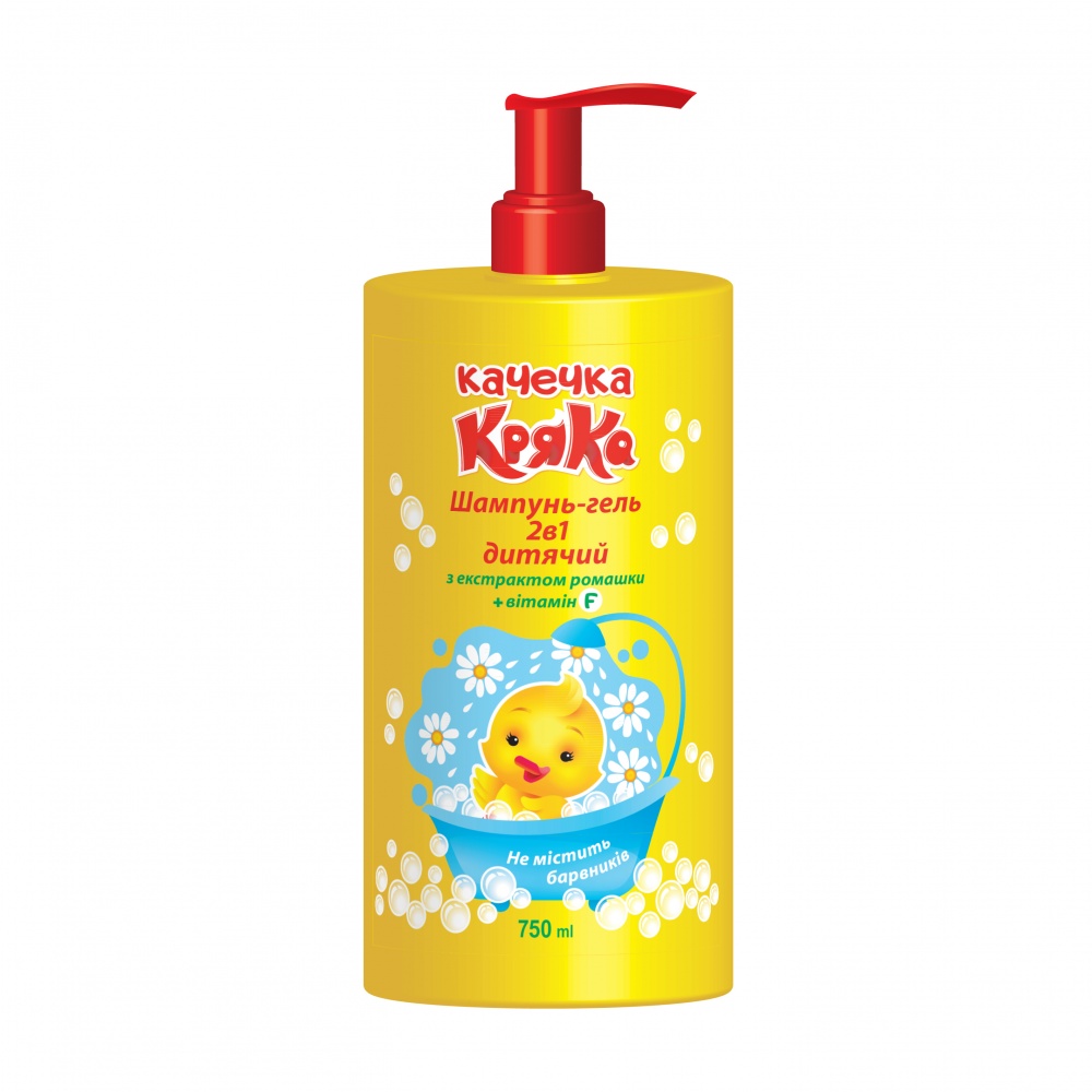 Гель-шампунь Качечка Кряка 2 в 1 дитячий з екстрактом ромашки 750 мл