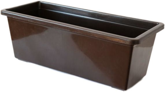 Горщик пластиковий для балкону прямокутний 10,5л коричневий 