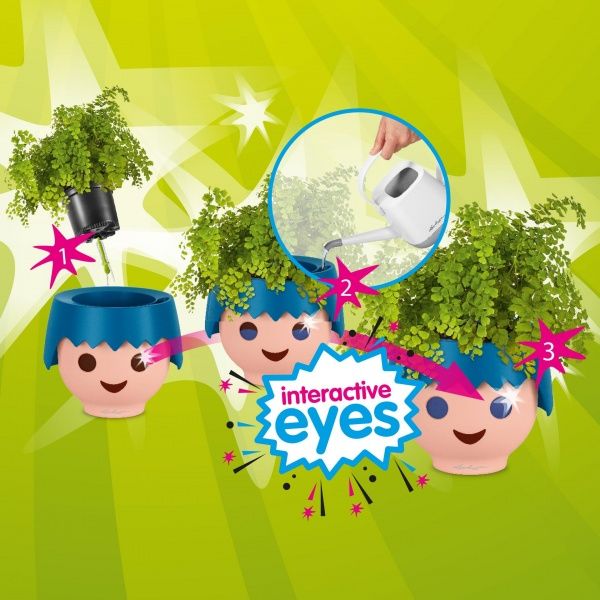 Кашпо пластиковое Lechuza OJO для детей круглый 0,25л бирюзовый 