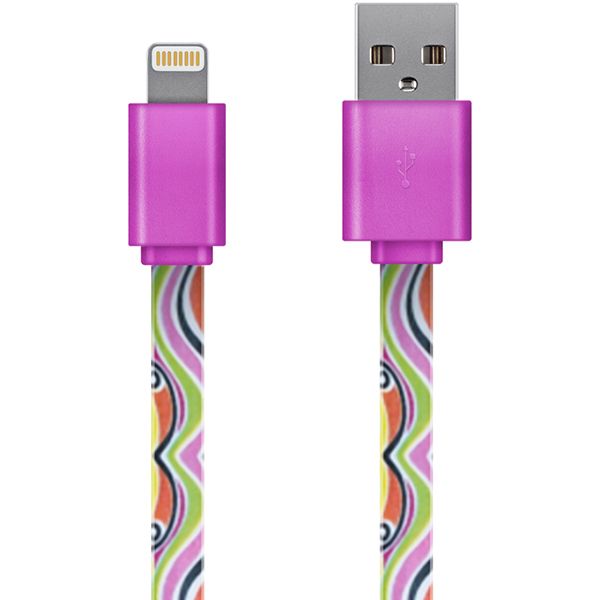 Кабель Luxe Cube Flat Litghtning to USB Rainbow red