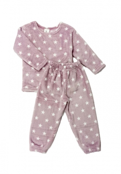 Піжама для дівчаток Luna Kids Зірочки вельсофт р.128–134 рожевий із малюнком 