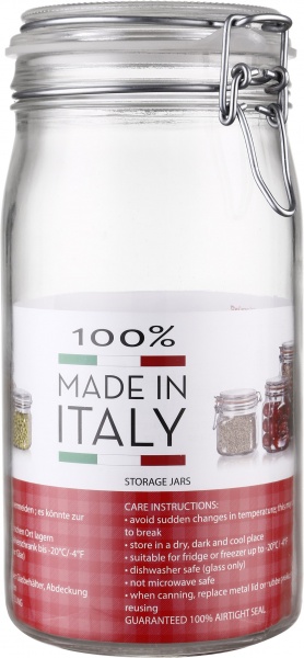 Банка для сыпучих с бугельной крышкой 1,5 л Borgonovo