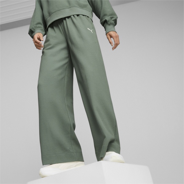 Брюки Puma HER HIGH WAIST STRAIGHT PANTS 67600744 р. L зеленый