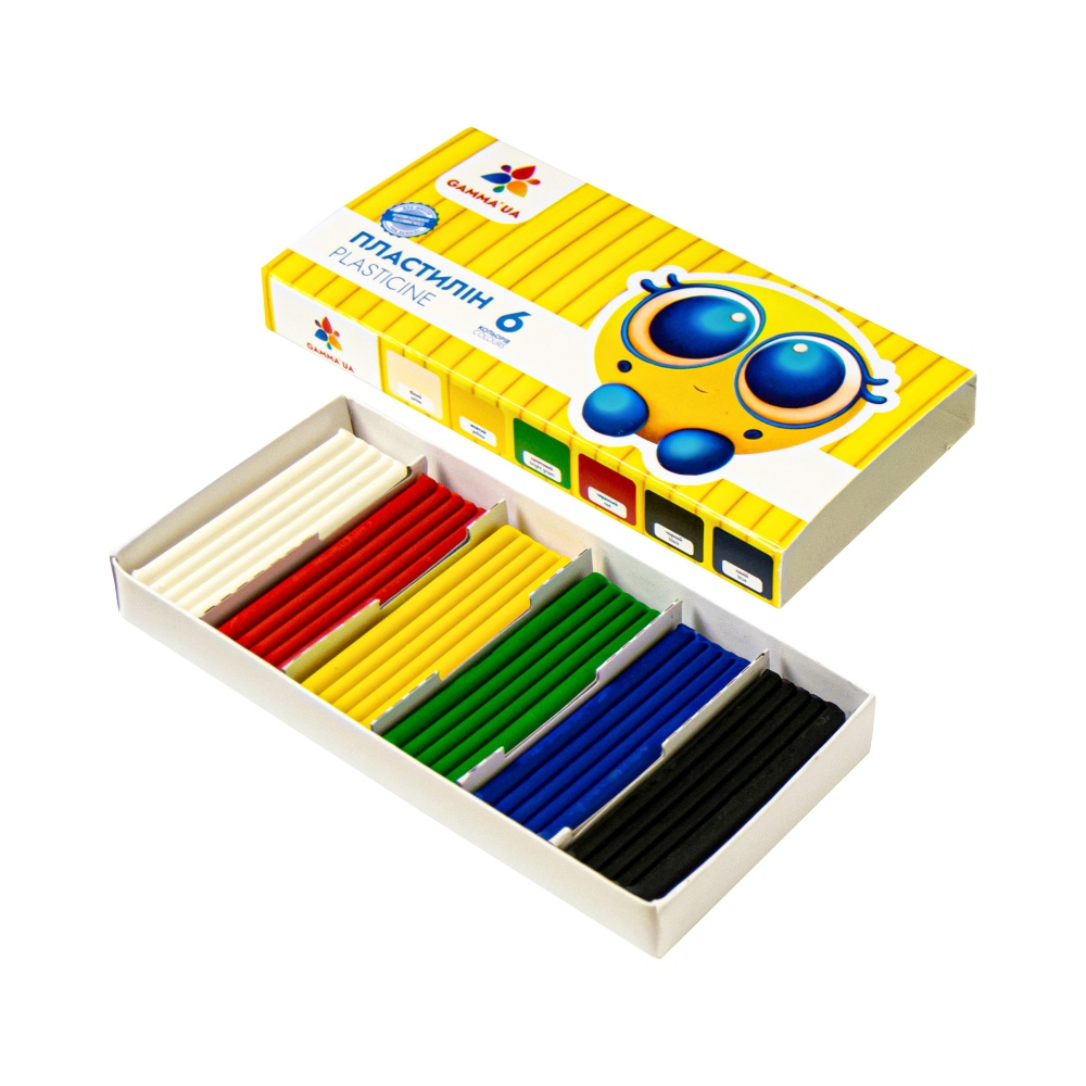 Пластилін восковий 6 кольорів Райдуга-Трейд