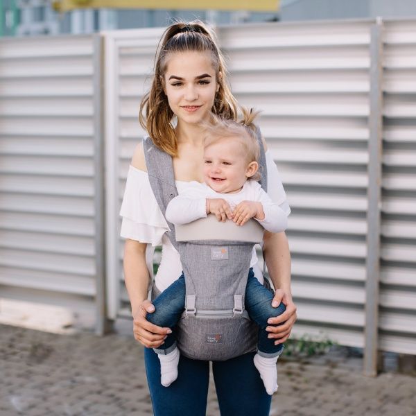 Рюкзак-кенгуру Хипсит 6 в 1 Love & Carry серый LC701 