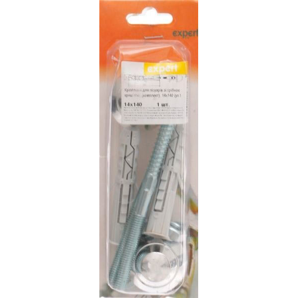 Крепление для писсуаров с серебристой крышкой 14х140 мм 2 шт EXPERT FIX