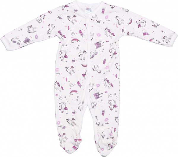 Человечек для девочки Моя планета Единорог Кмб302-3 р.62 белый с розовым 