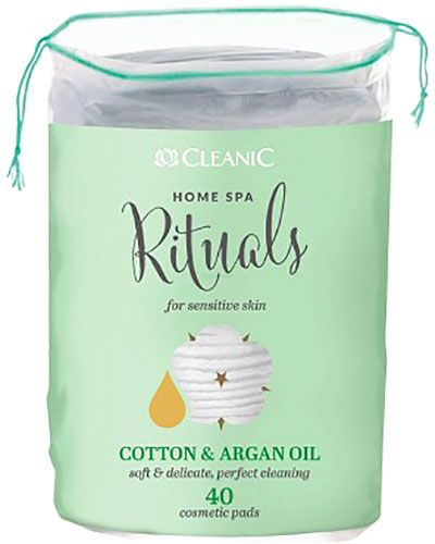Ватные диски Cleanic овальные с маслом арганы 40 шт.