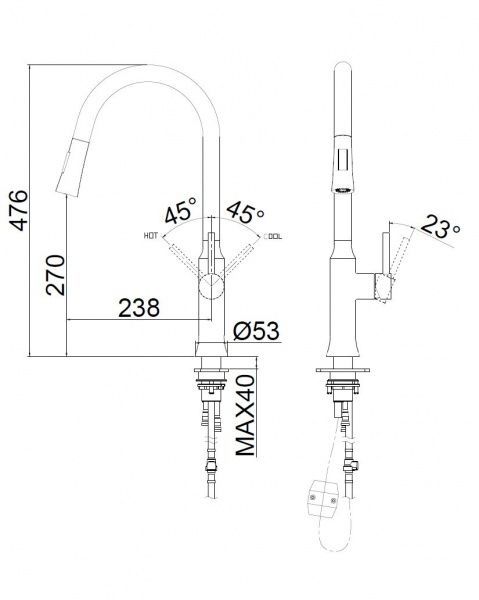 Смеситель для кухни Mixxen Британь MXIN0440BL