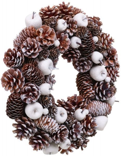 Вінок новорічний з шишками та яблуками d320 мм EPI-LXA3373 