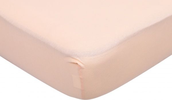 Простынь трикотажная на резинке 160x200 см персиковый Homeline 