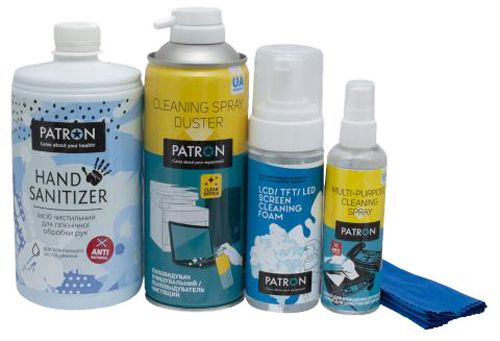 Набор для чистки офисной техники Patron (F3-029, F3-009, F3-020, F3-045, F4-019) (OFFICE-KIT-5-IN-1) 