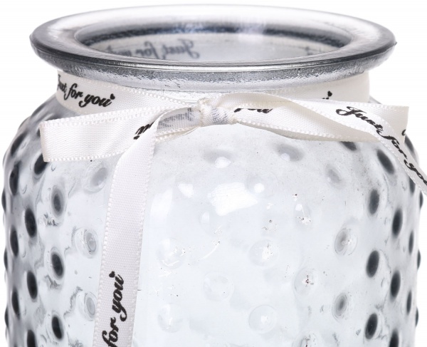 Ваза стеклянная серая Crystal Alison 18 см YIWU