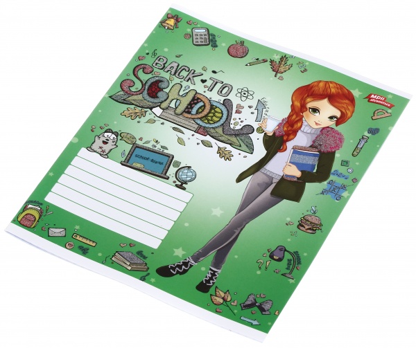 Тетрадь школьная с глитером 12 листов в клеточку в ассортименте Мечты сбываются