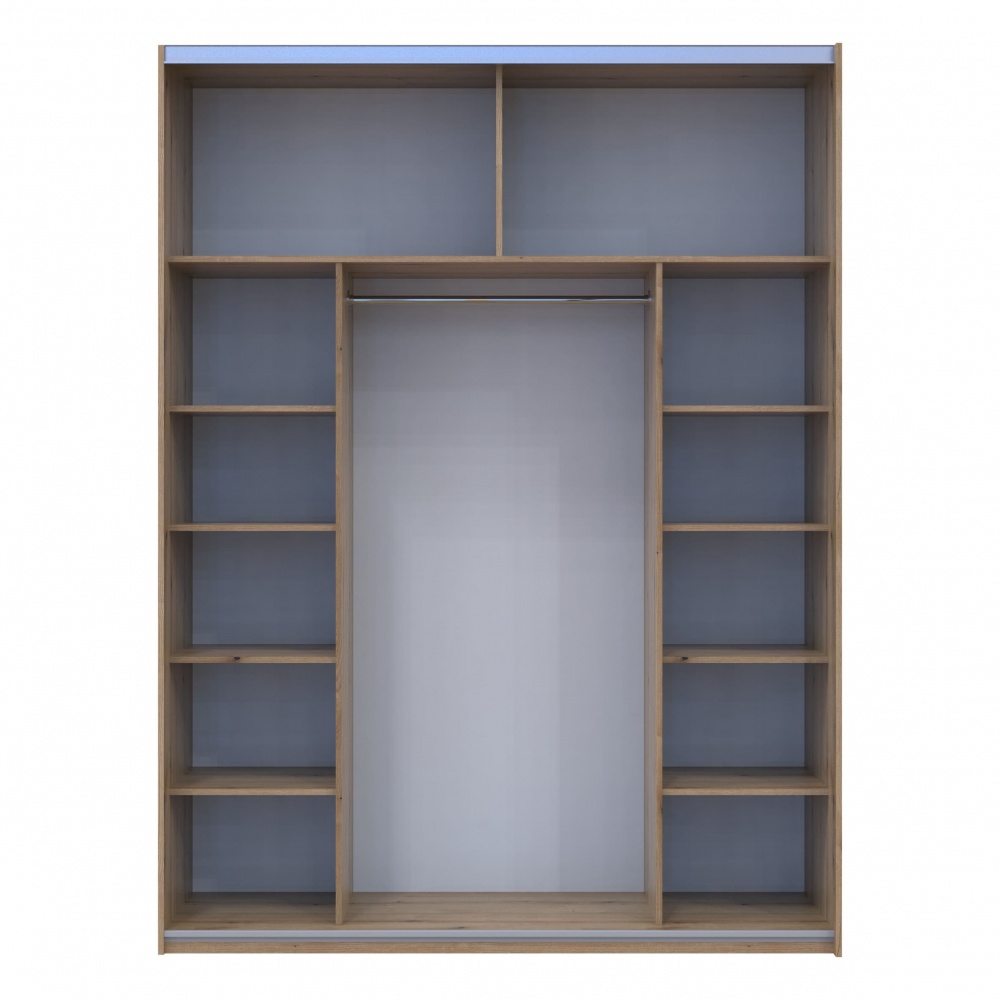 Шкаф-купе G-Caiser 2 Doros 1,8 м 1800x600x2400 мм дуб эвок прибрежный двери / стекло