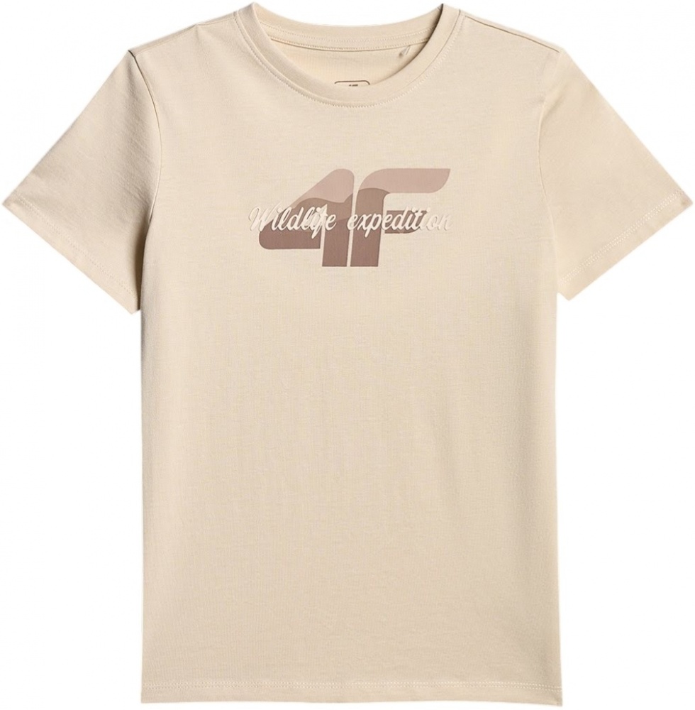 Футболка 4F TSHIRT F2885 4FJWSS26TTSHF2885-83S р.134 бежевий — фото 1