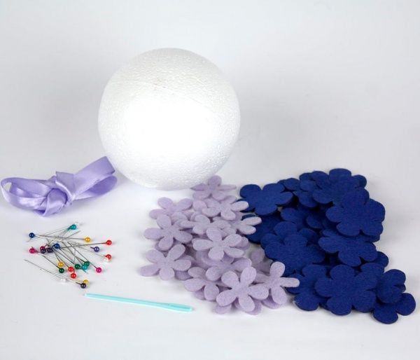 Набір для творчості з фетру Квіткова куля синя 