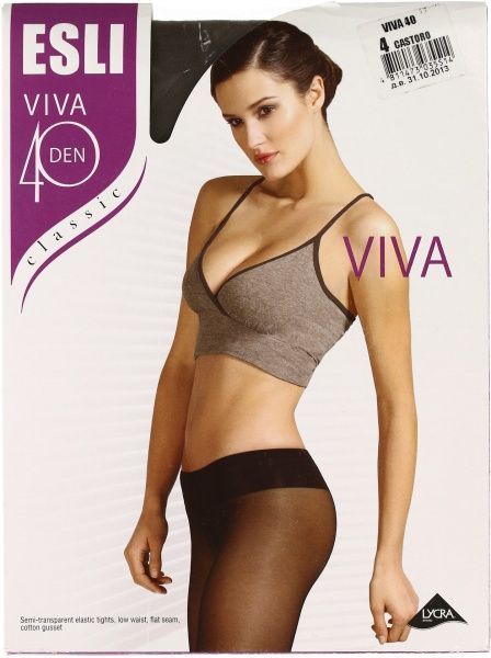 Колготки женские ESLI VIVA 40 castoro р. 4 серо-коричневый 
