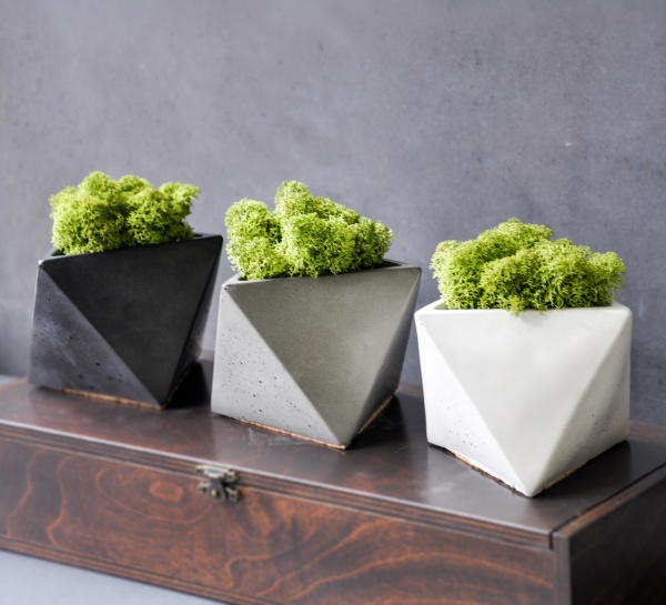 Кашпо декоративне Octos сірий бетон