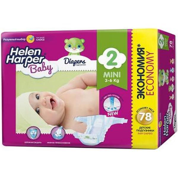 Підгузники Helen Harper Baby Mini 3-6 кг 78 шт
