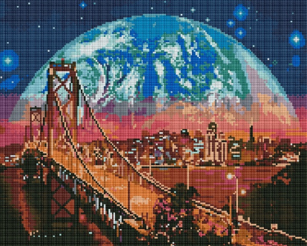 Алмазна мозаїка Місяць над Сан-Франциско 40x50 см DBS8312 Brushme 