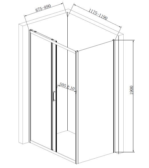 Душове огородження Mixxen Thomas 1200x900x1900 MXOB0634BL