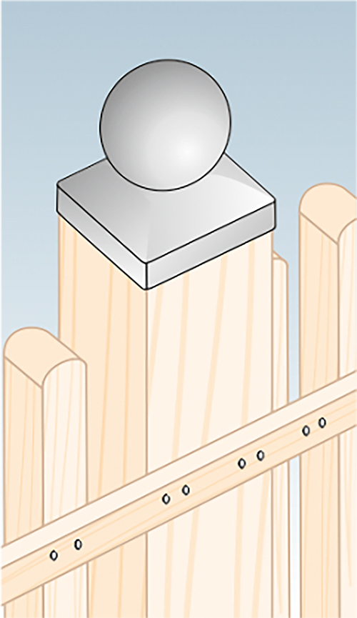 Ковпак Domax для стовпа з кулею 70х70х1 мм DKK70
