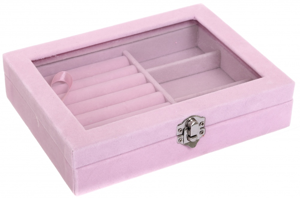 Скринька для прикрас Velvet 20.2х15.2х4.7 рожева