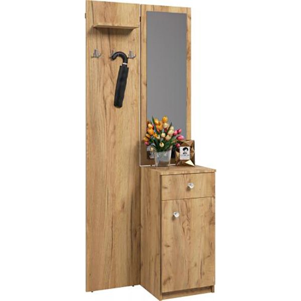 Прихожая с зеркалом Грейд Агата дуб крафт золотой