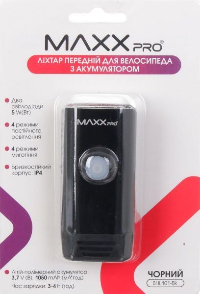 Фонарь велосипедный MaxxPro BHL101-Bk