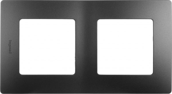 Рамка двомісна Etika 672582 універсальна антрацит