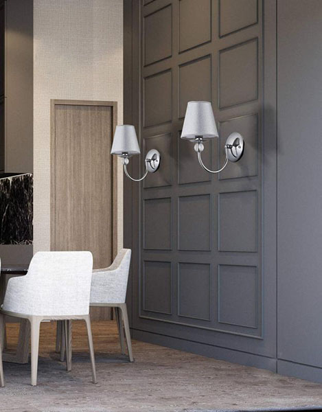 Бра ALFA Emmanuelle 1x40 Вт E14 серебристый 16710 