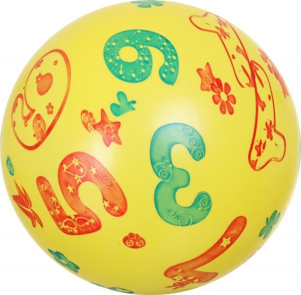 Мяч TCL Цифры 23 см желтый 