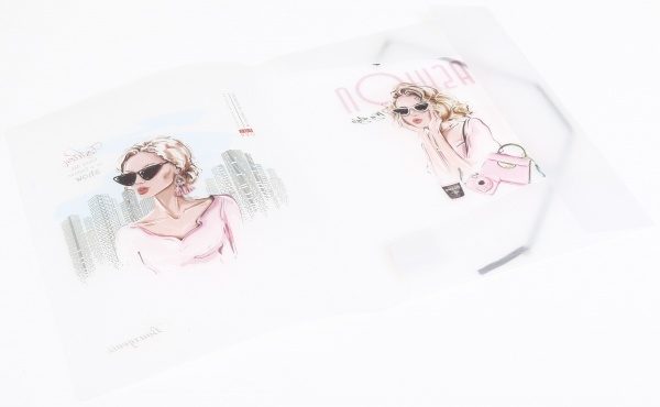 Папка на резинке A4 цветная печать P0144 в ассортименте Bourgeois 