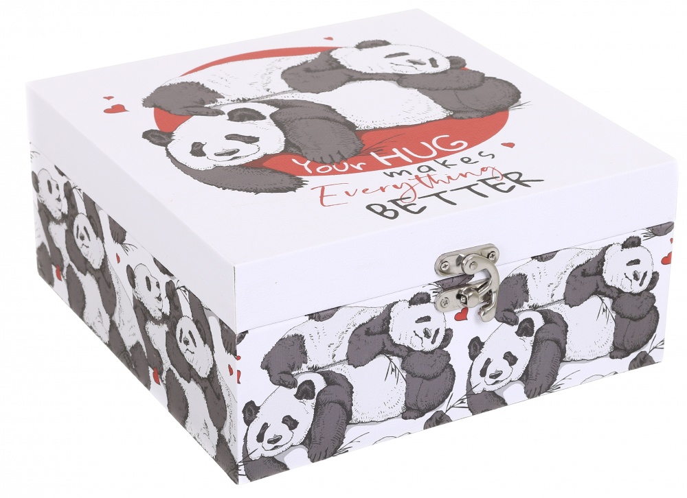 Скринька Пандочки біло-чорна 26x26x12 см DECO-V